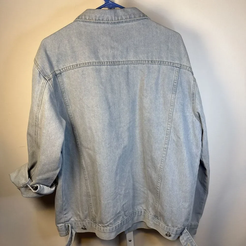 Light wash Denim Jacket Size XL Women's Cotton Unbranded lightweight - Picture 5 of 6